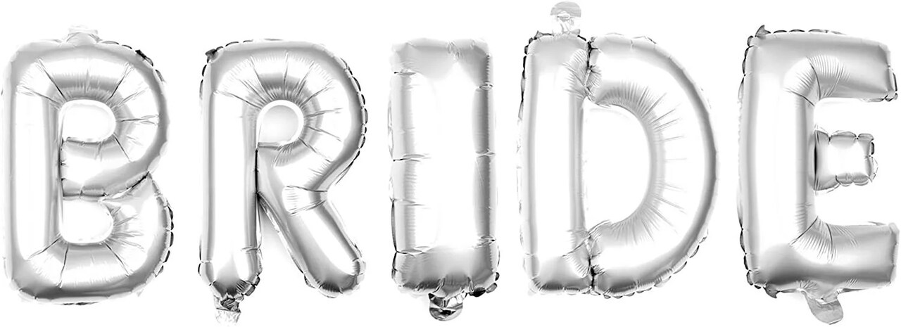 Bride Letter Balloons Bachelorette Party Decoration Bridal (35 inch Silver)